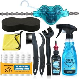 Venugopalan Bike Cleaning Kit Including Bicycle Chain Cleaner Degreaser, Chain Scrubber, Cycling Chain Lube, Cleaning Brush Tool, Gear Floss for Mountain Bike/MTB, Road Bike, Ebike and Trail Bikes