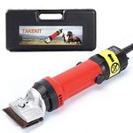 TAKEKIT Horse Clippers Professional Electric Animal Grooming Kit for Horse Equine Goat Pony Cattle and Large Thick Coat Animals, 6 Speeds Large Heavy Duty Farm Livestock Haircut Trimmer, 380W