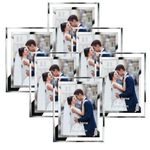 Hoikwo 6 Pack Photo Frames,5x7 Picture Frames with Silver Mirrored Glass, Multi Picture Frames for Tabletop Display