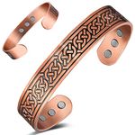 Cigmag 9X Mens Copper Bracelet Ultra Strength Magnet 99% Solid Pure Copper Magnetic Bracelets for Men Adjustable Brazaletes Cuff Bangles with Gift Box for Father's Day (Copper Axe Pattern)