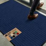 GORILLA GRIP Traffic Guard Indoor Outdoor Heavy Duty Door Mat, 72x48 Blue