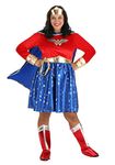 Plus Size Wonder Woman Long Sleeve Dress Costume 3X