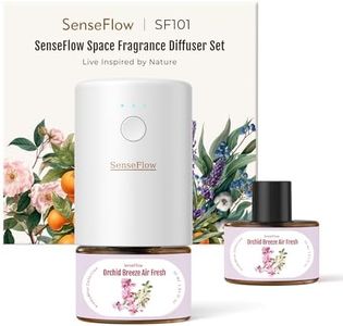 SenseFlow SF101 Pro Plug In Air Freshener, Waterless Essential Oil Diffuser, Non-Toxic Aroma Diffuser, Adjustable 120-Day Natural Scent Mist, Covers 1000 Sq Ft- Free 30ml Orchid Breeze Air Fresh