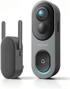 BOTSLAB Video Doorbell Camera,No Monthly Fee,5MP Wireless Doorbell Camera,Head-to-Toe&180° View,Battery Powered,AI&PIR Detection,VR Mode,HDR,2-Way Talk,2.4&5GHz WiFi,Easy to Install