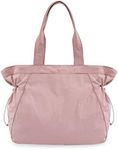 ODODOS 18L Side-Cinch Shopper Bags Lightweight Shoulder Bag Tote Handbag for Shopping Workout Beach Travel, Blush Pink