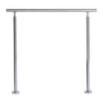 INMOZATA Step Railing Stair Railing Banister Stainless Steel Handrail Safety with 0/2/3 Cross Bars for Indoor Outdoor