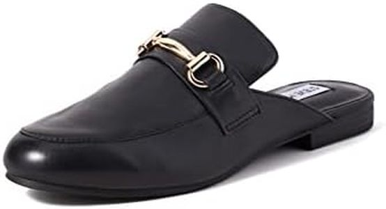Steve Madden Women's Kandi Slip-on Loafer, Black Leather, 10