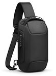 MARK RYDEN Men's Sling Backpack with Anti Theft Lock and USB Charging Port, Waterproof Shoulder Bag, Sling Bag for Men Fits Traveling, Sporting, Cycling, Daily, Black, 7.9 x 4.7 x 13.4 inch