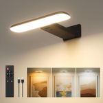 FULEN Picture Lights for Wall, Battery Operated Wall Lights Rechargeable, Cordless Dart Board Lights, LED Wall Sconces for Pictures,Frames&Mirros, 3 Color Temperatures, Remote Control, Black