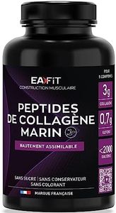 EAFIT | Peptides de Collagène | Bien-être Musculaire et Articulaire | Collagène Marin | Glycine | Sans sucre, Sans conservateur ni Arôme Artificiel | Marque Française | Collagene 120 Comprimés