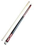 JBB Billiards Half Pool Cue Stick, Centre Piece Brass Joint, American Style, 12mm (Red)