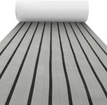 JKYGINGD Boat Flooring EVA Foam Boat Decking Non-Slip Self-Adhesive Flooring Faux Teak Marine Mat Boat Carpet Boat Mat Sheet for Motorboat RV Yacht (Grey with Black Seam Lines, 96" x 24" 16sqft)