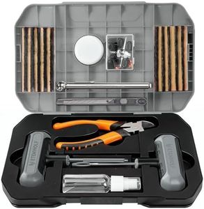 ETENWOLF Tire Repair Kit 42 Pcs, Heavy Duty Tire Plug Kit to Fix Punctures, Tire Repair Tool with Plugs for Car, Motorcycle, ATV, Jeep, Truck, Tractor, Gifts for Him Her Men Women (Grey)