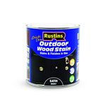 Rustins Quick Dry Outdoor Wood Stain Ebony 1ltr - Durable and Weather-Resistant Finish, Fast Drying, Vibrant Color for Decks, Fences, & Furniture, Available in Many Wood Shades