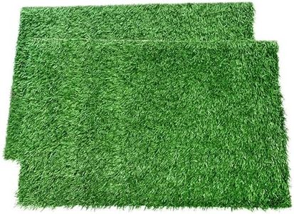 LOOBANI Dog Grass Pee Pads, Artificial Turf Pet Grass Mat Replacement for Puppy Potty Trainer Indoor/Outdoor Use - Set of 2 (18"x23")