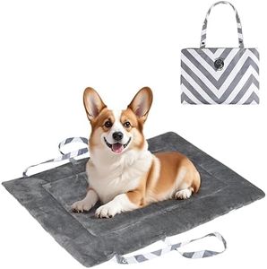 Kritter Planet Waterproof Foldable Dog Bed Pad for Camping & Travel, Portable Roll-Up Dog Bed Car Seat Pet Cushion Mat with Handles for Medium & Large Dogs, Indoor & Outdoor Use