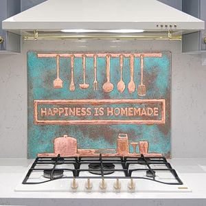 Handmade Copper Kitchen Backsplash, Personalized Copper Backsplash, Custom Copper Backsplash Panel, Decorative Copper Backsplash Tile, Indoor Outdoor Wall Decor (Green)