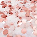 iZoeL Round Rose Gold Tissue Paper Confetti，2.5cm Mixed Color Rose Gold Pink Cream White Table Confetti, For Girls Women Birthday Wedding Baby Shower Craft Decoration