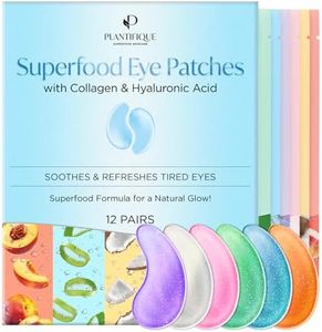 PLANTIFIQUE Superfood Under Eye Patches Dark Circle 12 Pairs with Hyaluronic Acid, Valentines Day Gifts Eye Mask for Dark Circles - Puffy Eyes Skincare Gel Patches Anti-Aging for Women & Men