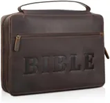 Polare Full Grain Leather Bible Cover Church Bag Large Letter Bible Bag Carrying Book Protective Case Holder, Gifts for Men and Women