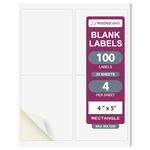 NextDayLabels - Laser/Ink Jet White Labels (4 x 5-4 Per Page | 100 Labels)