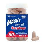 Mack's Unisex's Ultra Soft Ear Plugs (50 Pair) -Beige, (1 Pack)