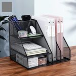 DITCAFOS 2 in 1Multi-Function Office Stationery Storage Box with File Holder Shelf File Rack Organizer