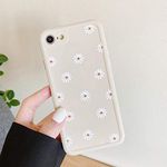 ZTOFERA TPU Back Case for iPhone SE 2022 5G,iPhone SE 2020,iPhone 8,iPhone 7, Daisy Pattern Glossy Soft Silicone Case, Slim Lightweight Protective Bumper Cover for iPhone 7/8/SE2/SE3 4.7" - Beige