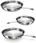 Alva Chef Non Toxic Cookware Bundle - Stainless Steel Frying Pan Skillet Set - Versatile Induction & Electric Cookware, Dishwasher Safe - Includes 12 Inch, 9.5 Inch, 8 Inch Skillets