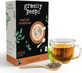 Greenypeeps Organic English Breakfast Tea Bags - Rich and Robust Ceylon Black Tea Bags for Iced or Hot Tea Beverages - USDA Organic and Fairtrade Caffeinated Tea - English Tea with Caffeine