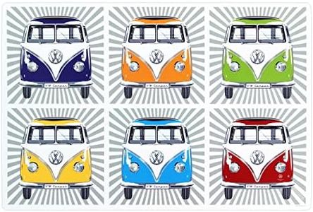 BRISA VW Collection - Volkswagen Juegos de manteles Individuales y Posavasos Desechables T1 Camper Bus (Samba Stripes Colorido/Conjunto de 4)