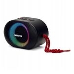 Aiwa BST-330RD - TWS Bluetooth Speaker Compact, Durable and Powerful with Hyperbass Technology, (10W Power, RGB Lighting, Card Reader, Waterproof), Colour: Black and Red