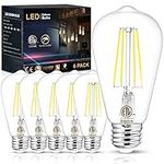 Sailstar Light Bulbs 60 Watt, E26 LED Bulb 60 Watt Equivalent, Daylight 5000K Edison Bulbs, 6W Vintage LED Edison Bulb for Bathroom Vanity, Dining Living Room, 800LM, 120V, CRI85, Non-dimmable, 6 Pack