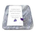 Handmade Birthstone Crystal Rings - Birthstone Jewellery - Natural Gemstone Wire Wrapped Ring by Stosa Design (February Amethyst, Large)