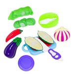 Tickles Sliceable Vegetable Cutting Toy Set with Knife, Chopping Board, Plate & Play Food Accessories | Pretend Play Kitchen Set for Kids Boys & Girls (9 Pcs, Multicolor)