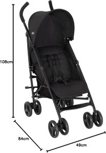Graco EZLite Lightweight Stroller, Birth to 3 Years, Midnight Black, 6.6kg