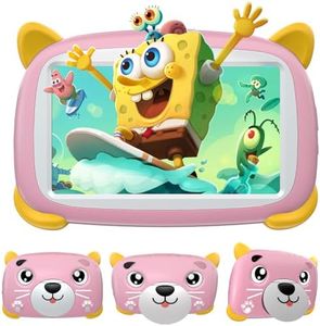 DOOGEE U7 Tablette Enfants 7 Pouces avec WiFi，Tablette Android avec GMS Certified，4GB RAM 32GB ROM/TF 1TB Tablette Tactile,Double Caméra Contrôle Parental Tablette Éducative avec Kid-Proof Étui(Rose)