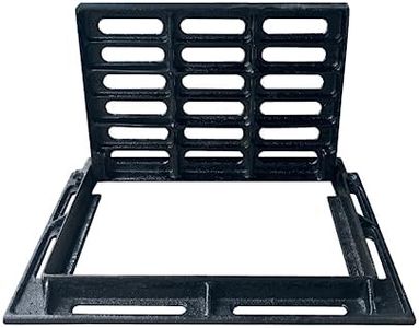 Natotela Cast Iron Drain Grate and Frame-14x10 in. Durable Ductile Iron Catch Basin Grate with Bolted Down Base,Anti Thief Metal Drainage Grate for Sewer Yard Garage Farm Patio Concrete Well