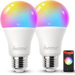 Avatar Controls WiFi Smart Bulb E27 Screw, Music Sync Alexa LED Light Bulbs Colour Changing Dimmable Works with Alexa/Google Home, 9W RGB+Warm+Cool White 900LM, No Hub Required(2 Pack)