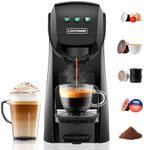 Warriors1 5 in 1 Pod Coffee Machines for Nespresso Original, Dolce Gusto, Lavazza A Modo Mio, Espresso Point Capsule and Ground Coffee, 20Bar, 0.8L, Automatic Small Coffee Machine for Home and Office