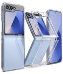 Ringke Fusion Compatible with Samsung Galaxy Z Flip 6 Case, Transparent Non-Slip Hard PC Shockproof TPU Bumper Protective Phone Case for Z Flip 6 (2024) - Clear