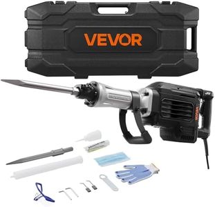 VEVOR Demolition Jack Hammer, 3000 W Powerful Electric Jackhammer, 1700 BPM Concrete Breaker with a Point Chisel, Carrying Case, Gloves, Goggles, for Concrete, Wall, Brick, Tile and Foundation