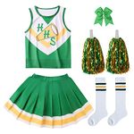 Cheerleader Costume for Girls ST4 Halloween Party Cheerleading Cosplay Outfits Set Dress up for Kids Teens with Hair Rope,110