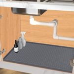 Jacooxi Under Sink Mat 34 x 22 for Kitchen Waterproof, Silicone Under Sink Liner Mat for Bottom of Kitchen Sink, Grey