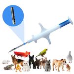 Manruta RFID Microchip ID Tag 5 Pack for Dogs and Cats ISO 11784/5 and FDX-B 134.2 Khz Standard 1.4X8 mm Size with One Time Use Syringe