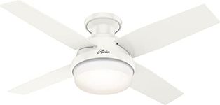 Hunter Fan Company Dempsey Low Profile Indoor/Outdoor Ceiling Fan with LED Light and Remote Control, 44", Fresh White