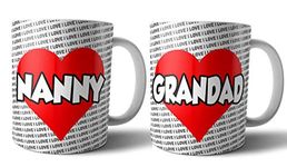 AK Giftshop Nanny and Grandad Mugs - His and Hers Grandparents Gift Set (2 Mugs)