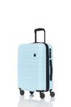 Nere - Stori - ABS Hard-Shell Suitcase Collection - 8-Spinner Wheels - Self-Repairing Zip - Built-in TSA Combination Lock - Expanding Luggage (Light Aqua, Cabin Bag)
