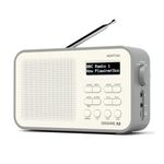 DAB DAB+ FM Digital Radio, Portable, Dual Alarm, Battery & Mains, AUX, Headphone, 60 Presets, Sleep timer (AZATOM Desire X2 Grey)