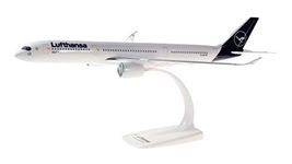 herpa License 612258 Airbus A350-900, Lufthansa Passenger Plane, Wings, Aeroplane with Stand, Aviator, Building, Miniature Models, Collectible, Plastic, Scale 1:200, multicoloured